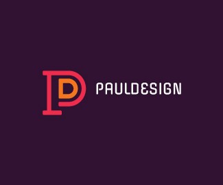 pauldesign字母PD字体设计